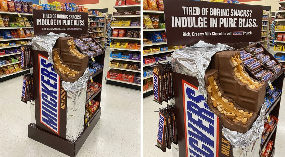 oversized product replica display box shaped like chocolate bar