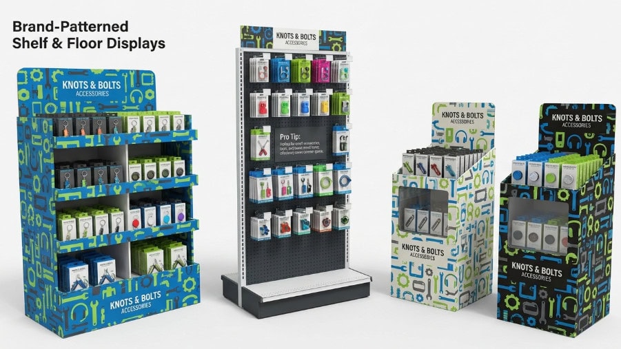 pegboard hook display box with hanging products