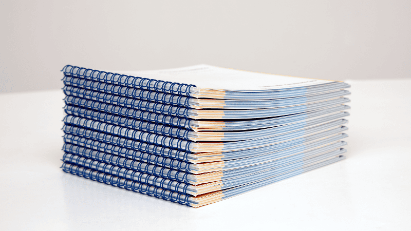 booklet using wire-o binding