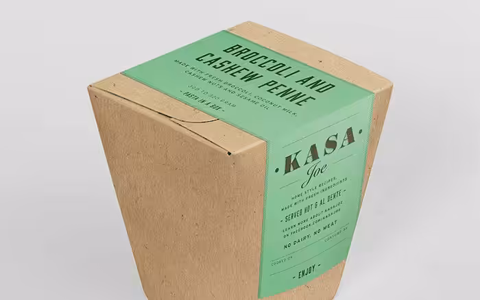 food box with sticker