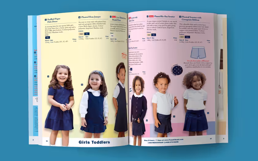 a catalog for children’s clothing