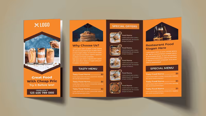 Tri fold Brochure for food