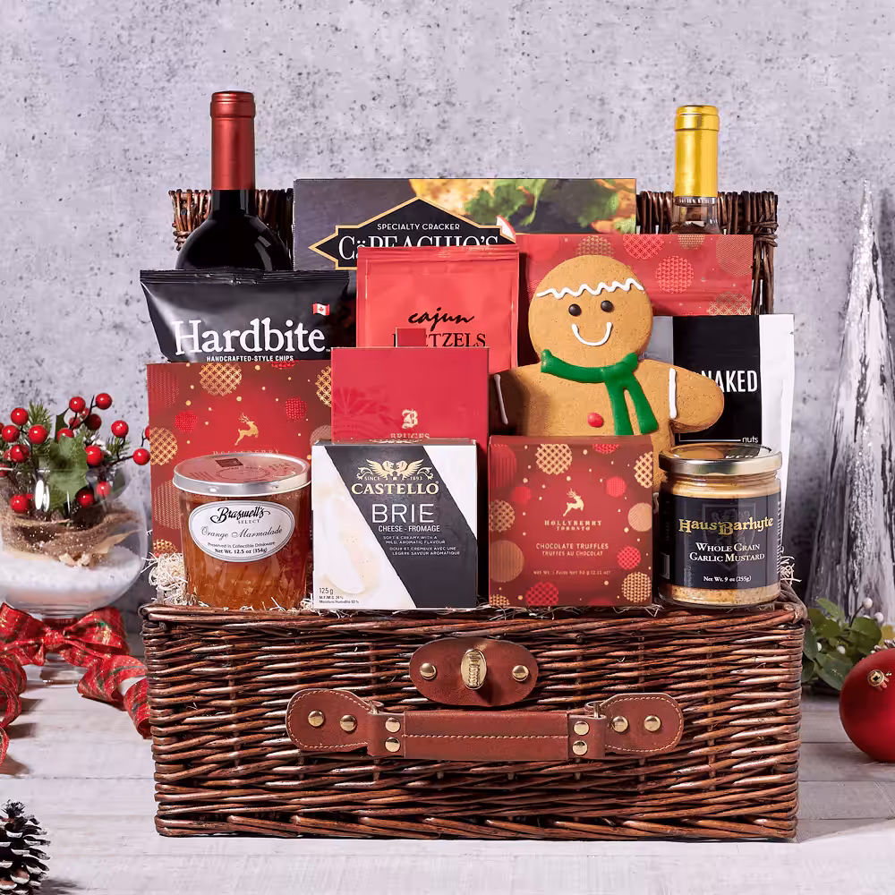 gift basket with wine 