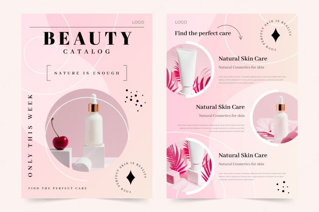 brochure for cosmetic products 