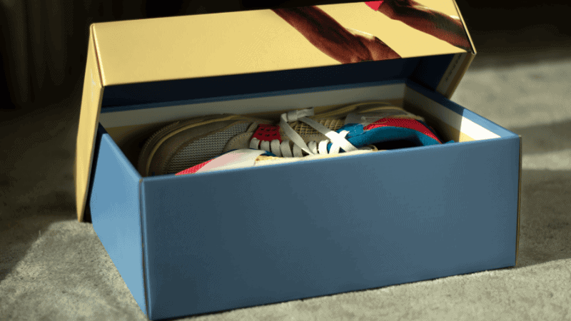 shoe box with a pair of shoes