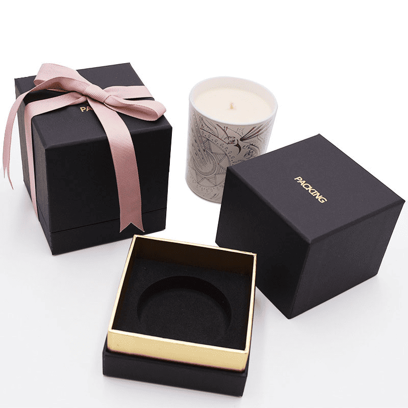 candle boxes with ribbons