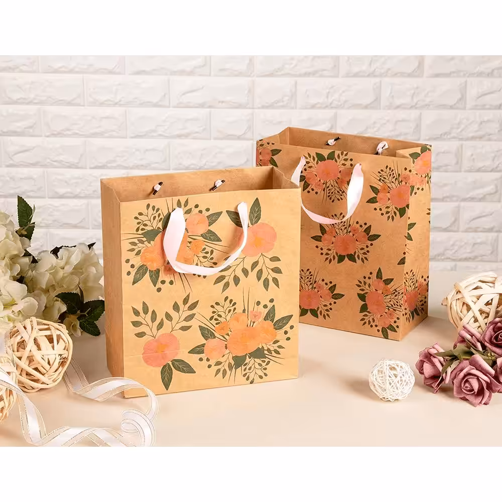 two kraft paper gift bags