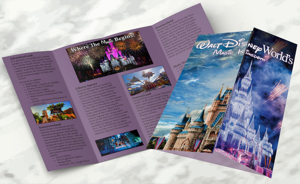 Disney brochure fonts