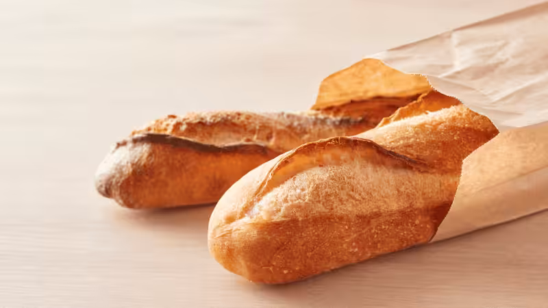 paper food bag within bread