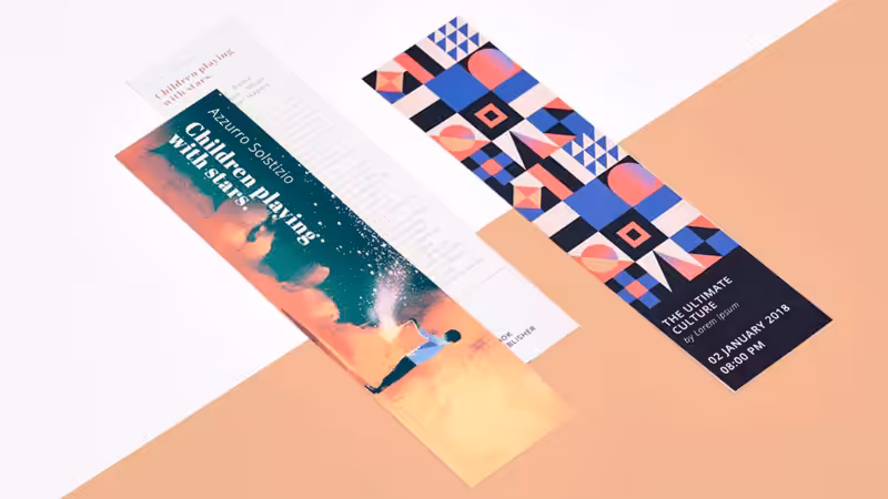 custom printed bookmark