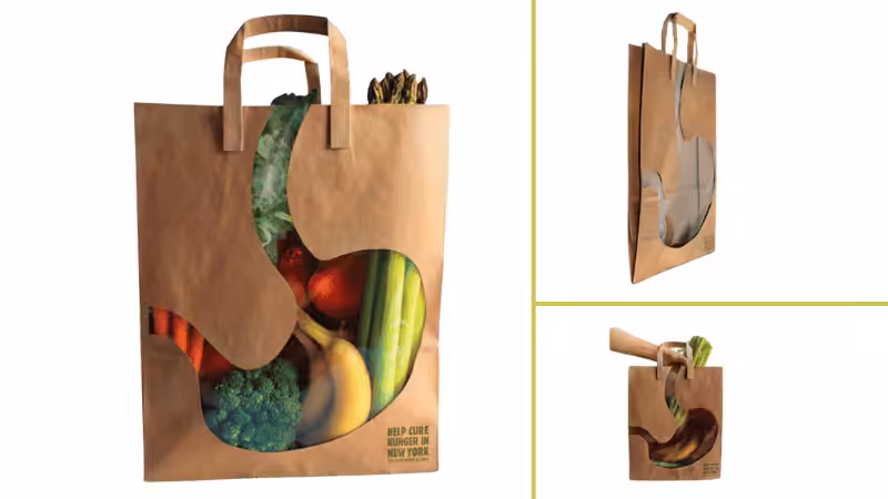 green and healthy paper bag