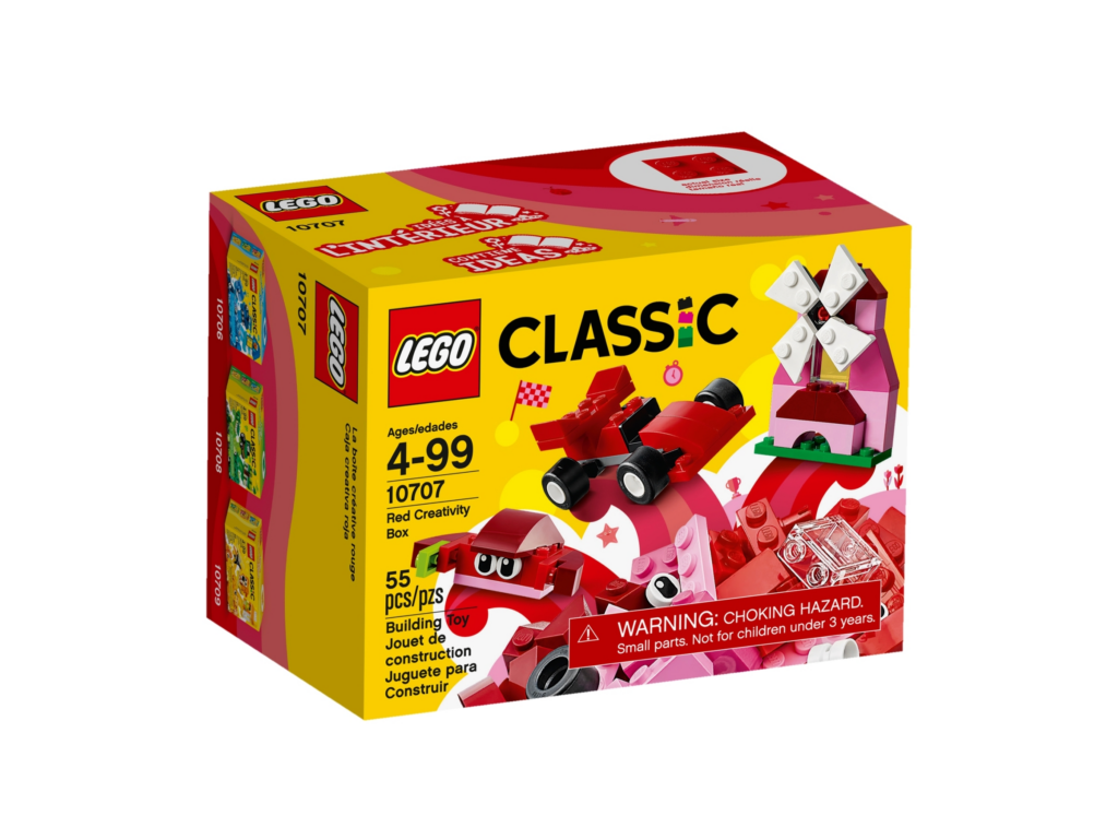 Lego with color red packaging