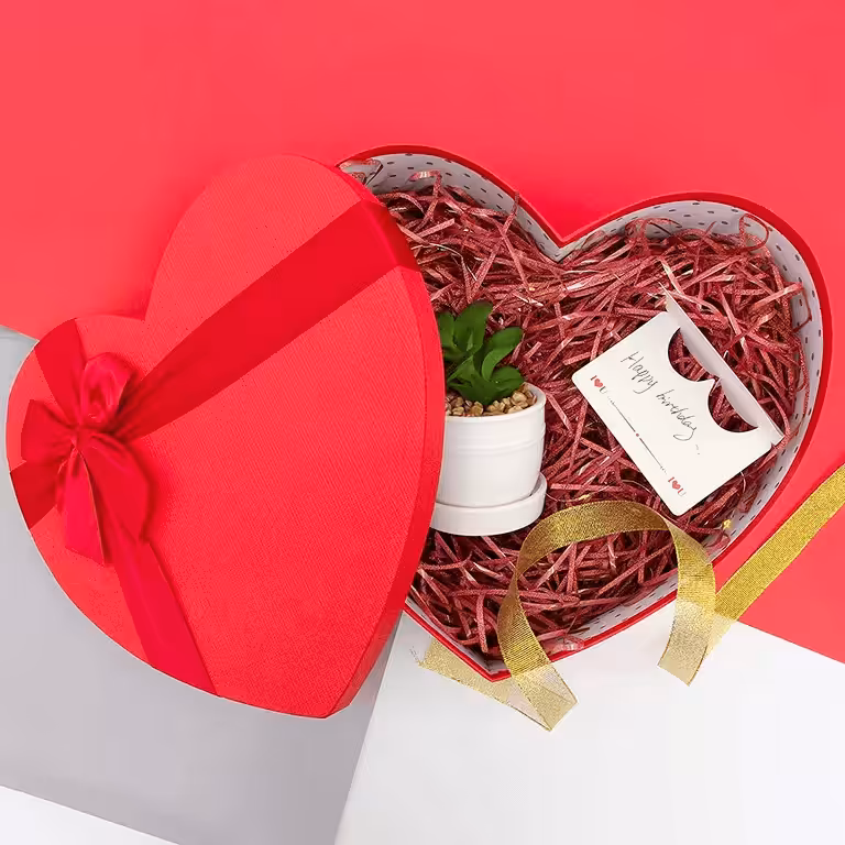 Birthdays heart-shaped gift box