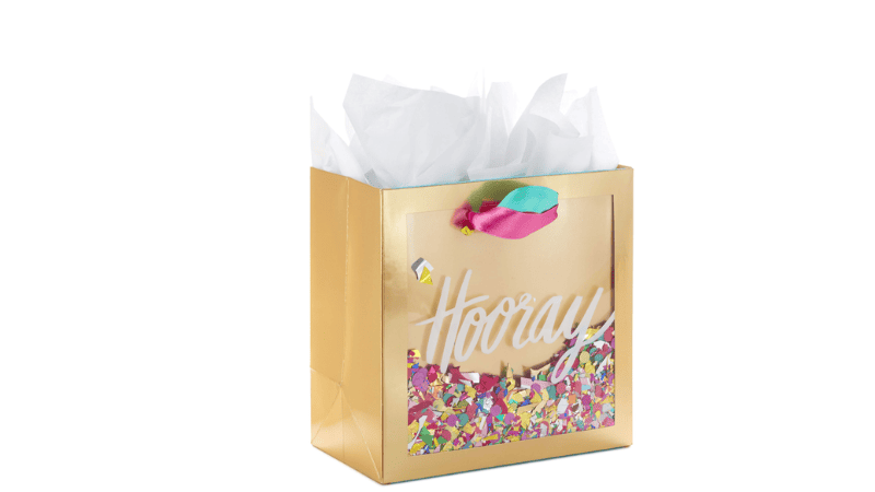 gift bag with confetti