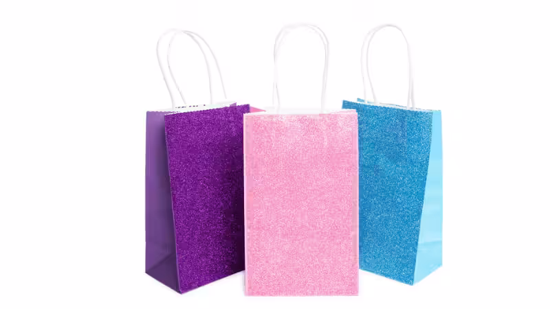 gift bags with glitter