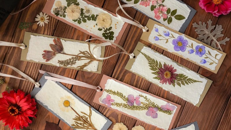 Pressed Flower Bookmarks