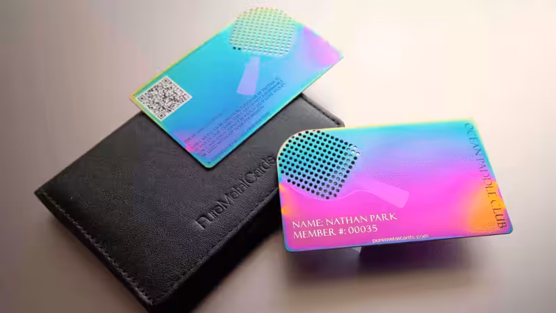 iridescent business cards