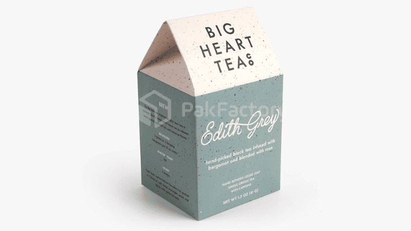 tea box with handwritten fonts