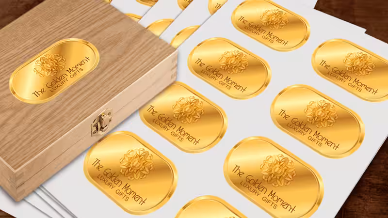 label with foil stamping