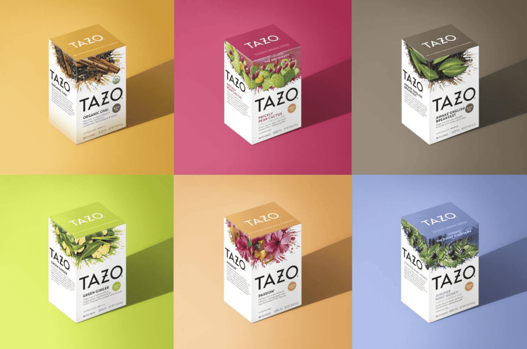 tea boxes with Bold Color Palettes