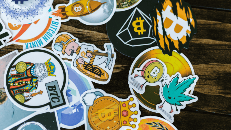 several cartoon stickers