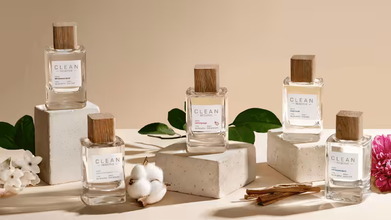 perfume packaging with label