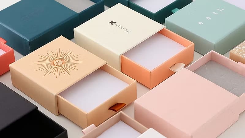 colorful paper drawer boxes