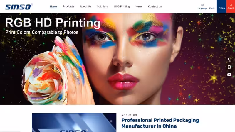 la page d'accueil de sinsoprinting.com