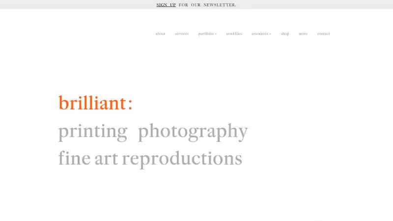 la page d'accueil de brilliant-graphics.com