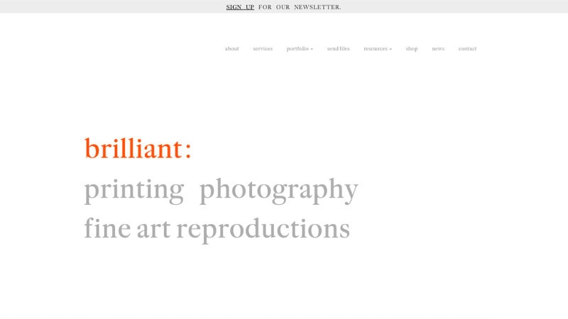 the home page of brilliant-graphics.com