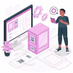 An illustration of the custom packaging design process