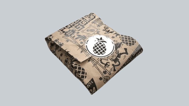 Kraft paper packaging with sticker