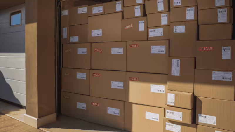 shipping boxes in the warehouse