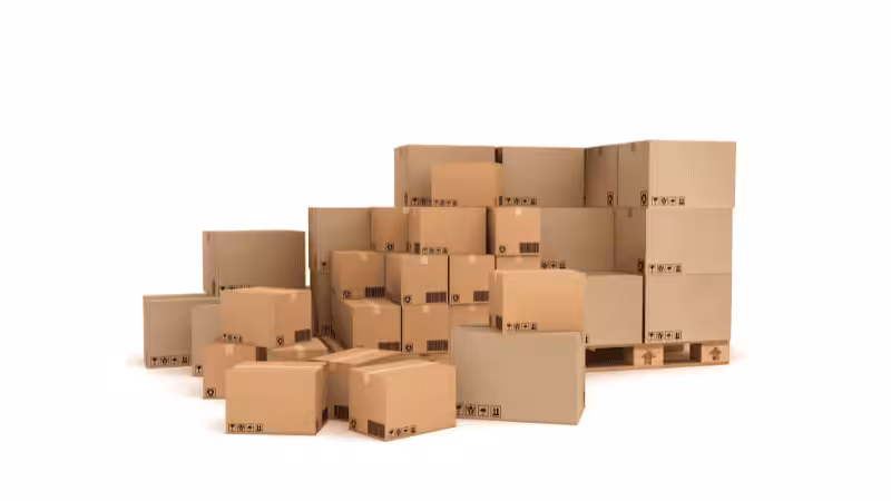 shipping boxes on the pallet