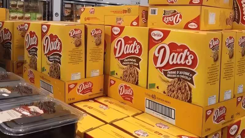 A large pile of shelf-ready boxes of food