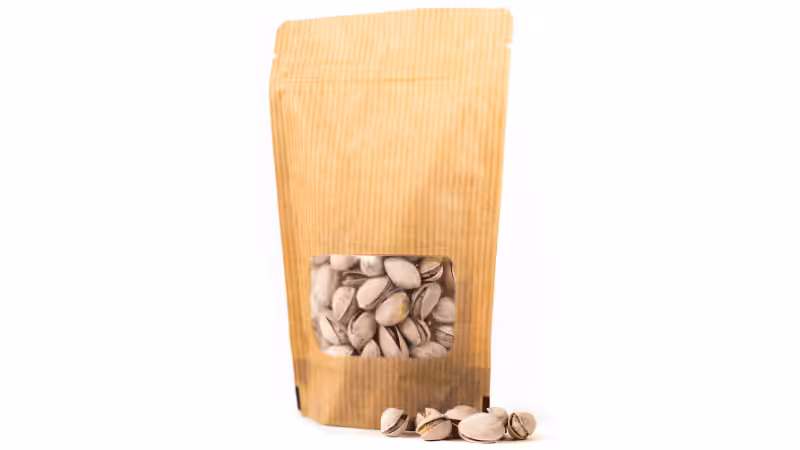 The flexible packaging with the pistachios