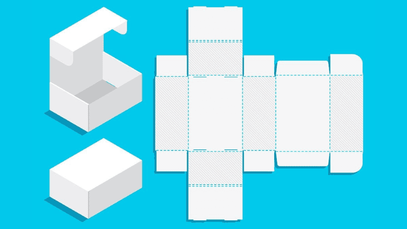 Design template for foldable cardboard box