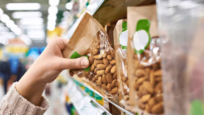 picking a product put in a flexible packaging