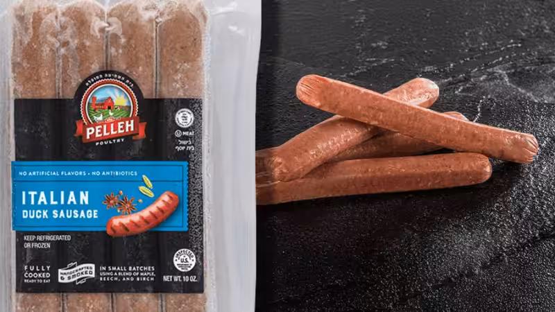 Italian Duck Sausage with Kosher Meat Symbol