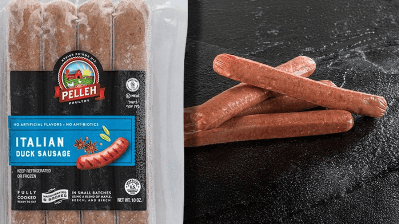 Italian Duck Sausage with Kosher Meat Symbol