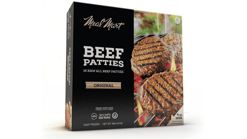 Beef Patties with Kosher Glatt Symbol