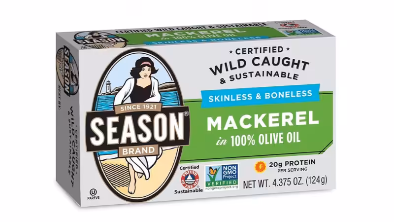 Packed Mackeral Fish with Kosher Pareve (Fish) Symbol