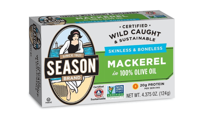 Packed Mackeral Fish with Kosher Pareve (Fish) Symbol