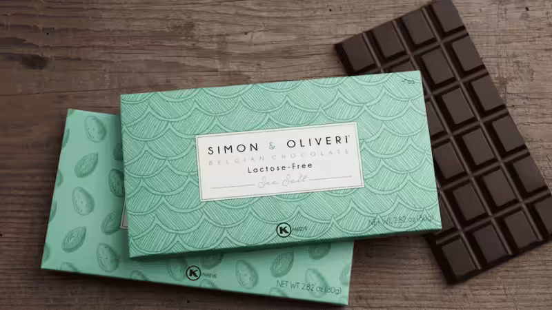 Kosher symbol on a chocolate packaging