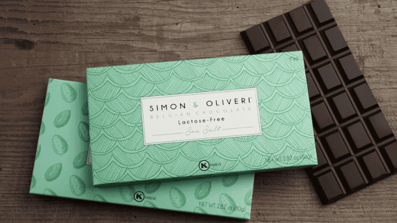 Kosher symbol on a chocolate packaging