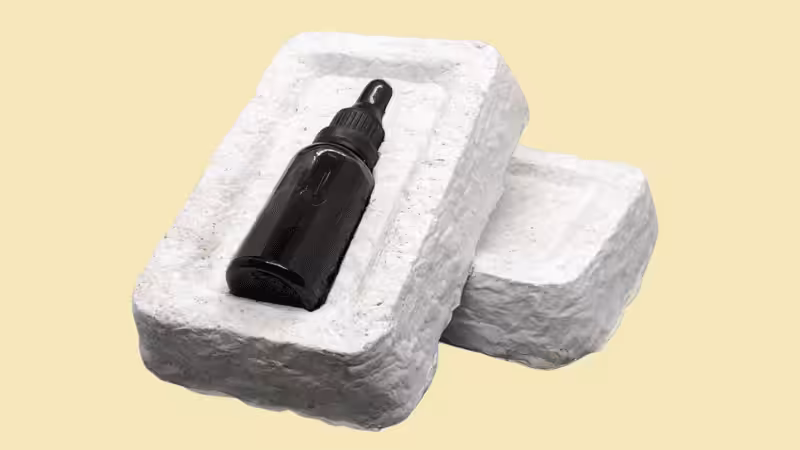 mushroom packaging using for a beauty product