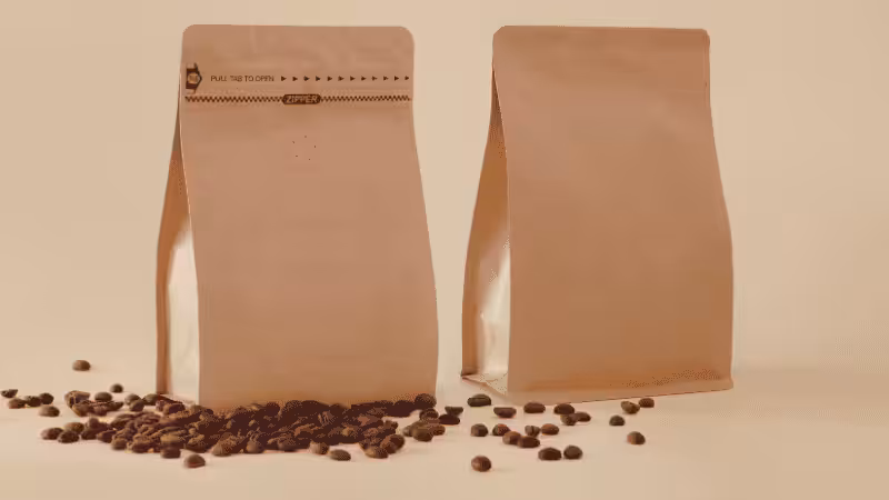 paper flexible packaging within coffee beans