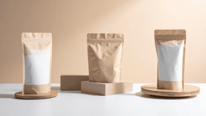 several flexible packaging with different sizes and designs