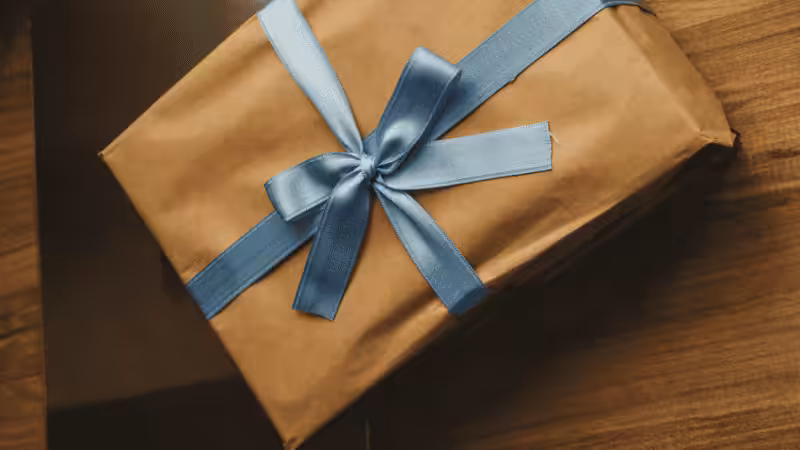 a box with kraft paper wrap