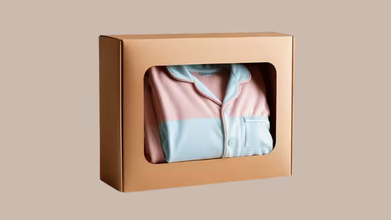 Cardboard box with a cut-out window